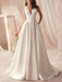 vintage wedding dresses 2021 a line v neck sleeveless floor length pleat bridal gowns with train