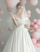 Vintage Wedding Dresses Chapel Train Sweetheart Neck Sleeveless Ruffles Satin Fabric Bridal Gowns