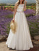 Vintage Wedding Dresses Floor Length Designed Neckline Sleeveless Sash Satin Fabric Bridal Gowns