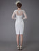 Vintage Wedding Dresses Jewel Long Sleeve Sheath Short Bridal Dress