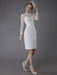 Vintage Wedding Dresses Jewel Long Sleeve Sheath Short Bridal Dress