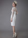 Vintage Wedding Dresses Jewel Long Sleeve Sheath Short Bridal Dress