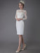 Vintage Wedding Dresses Jewel Long Sleeve Sheath Short Bridal Dress