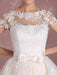Vintage Wedding Dresses Short Lace Applique Bridal Gown Illusion Bow Sash Bridal Dress misshow