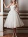 Vintage Wedding Dresses 2021 Sweetheart Neck Sleeveless A Line Tea Length Bridal Dresses