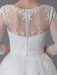 Vintage Wedding Dresses Tulle Bateau 3/4 Length Sleeve A Line Bridal Gown Short Bridal Dress