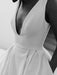 Vintage Wedding Dresses V Neck Sleeveless Natural Waist Satin Fabric Pleated Bridal Gowns With Train