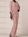 Dusty Rose waterfall jacket chiffon mother of the bride pantsuit three piece