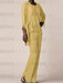 Gold waterfall jacket chiffon mother of the bride pantsuit three piece