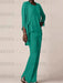 Jade waterfall jacket chiffon mother of the bride pantsuit three piece