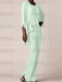 Mist Blue waterfall jacket chiffon mother of the bride pantsuit three piece