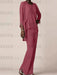 Mulberry waterfall jacket chiffon mother of the bride pantsuit three piece