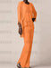 Orange waterfall jacket chiffon mother of the bride pantsuit three piece