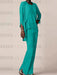 Pool waterfall jacket chiffon mother of the bride pantsuit three piece