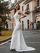 Wedding Bridal Gowns Jewel Neck Sleeveless Natural Waist Buttons Court Train Bridal Gowns