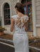 Wedding Bridal Gowns Jewel Neck Sleeveless Natural Waist Buttons With Train Bridal Dresses