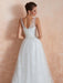 Wedding Dress 2021 A Line V Neck Sleeveless Floor Length Bridal Gowns With Train
