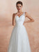 Wedding Dress 2021 A Line V Neck Sleeveless Floor Length Bridal Gowns With Train