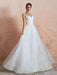 Wedding Dress 2021 A Line V Neck Sleeveless Floor Length Bridal Gowns With Train