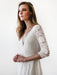 Wedding Dress Floor-Length A-Line 3/4 Length Sleeves V-Neck Lace Bridal Gowns