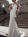 Wedding Dress Lace Illusion Neck Long Sleeves Mermaid Bridal Gowns With Court Train