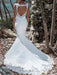 Wedding Dress 2021 Mermaid Lace Jewel Neck Sleeveless Back Hollow Out Bridal Gowns With Train