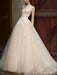 Wedding Dress 2021 Princess Silhouette Floor Length Jewel Neck Sleeveless Natural Waist Lace Tulle Bridal Gowns