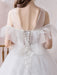 Wedding Dress Princess Silhouette Jewel Neck Short Sleeves Natural Waist Cathedral Train Bridal Dresses