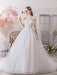 Wedding Dress Princess Silhouette Jewel Neck Short Sleeves Natural Waist Cathedral Train Bridal Dresses