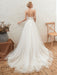 Wedding Dress 2021 V Neck A Line Floor Length Lace Appliqued Tulle Bridal Gowns