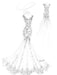 Wedding Dress 2021 V Neck Mermaid sleeveless Lace Embellishment classic Bridal Gowns with train