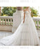Wedding Dress With Train V Neck Sleeveless Off Shoulder Lace Tulle Bridal Dresses
