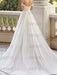 Wedding Dress With Train V Neck Sleeveless Off Shoulder Lace Tulle Bridal Dresses