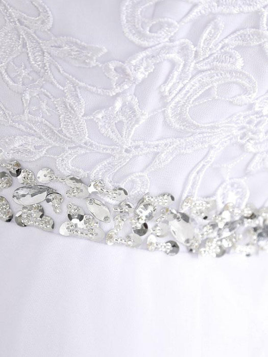 wedding dresses 2021 a line beaded jewel neck sleeveless floor length tulle traditional bridal dress with train