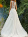 wedding dresses 2021 a line illusion neck sleeveless floor length lace beaded tulle boho bridal gowns