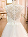 wedding dresses 2021 a line illusion neck sleeveless floor length lace beaded tulle boho bridal gowns