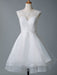 Wedding Dresses 2021 A Line Jewel Neck Sleeveless Natural Waist Tulle Short Bridal Dress