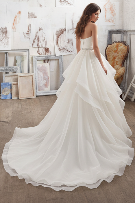 Wedding Dresses Ball Gown Sweet Heart sleeveless Floor Length Asymmetry Hem Tulle Bridal Gown