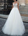wedding dresses 2021 jewel neck a line floor length beaded sash tulle pageant dress bridal gowns