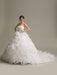 Wedding Dresses Princess Ball Gowns Strapless Sweetheart Neckline Pleated Frills Beaded Sash Tulle Ivory Bridal Dress With Train