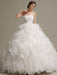 Wedding Dresses Princess Ball Gowns Strapless Sweetheart Neckline Pleated Frills Beaded Sash Tulle Ivory Bridal Dress With Train