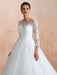 Wedding Gown 2021 3/4 Sleeve Jewel Neck Lace Appliqued Beaded Ball Gown Bridal Wedding Dress With Train
