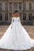 White Glitter Lace Ball Gown Wedding Dress with Sleeves Off-the-Shoulder Sweetheart Corset Bridal Gown