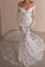 White Off-the-Shoulder Lace Mermaid Wedding Dress with Long Sleeves