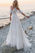 White boho wedding dresses a line deep v neck straps lace short sleeve