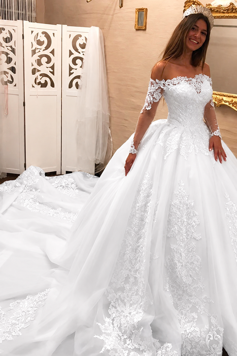 White Ball Gown Wedding Dress