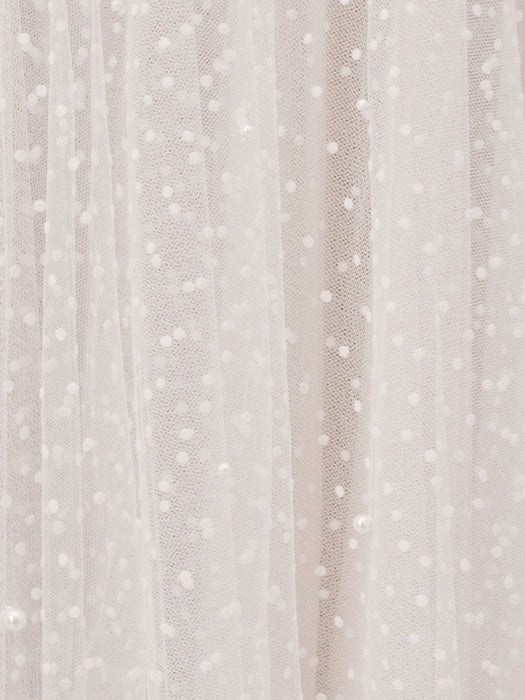 White Bridal Short Dress T-Length A-line Sweetheart Pearls Spaghetti Straps Tea Length Dress