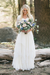 White Elegant Half Sleeves V-neck Lace Boho Wedding Dress - wedding dresses