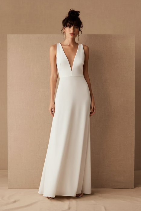 Velour Evening Dress - White