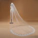 White Ivory Long Bridal Veil with Lace Appliques - One Size(Only can Buy 1 Per Person) - Wedding Veil